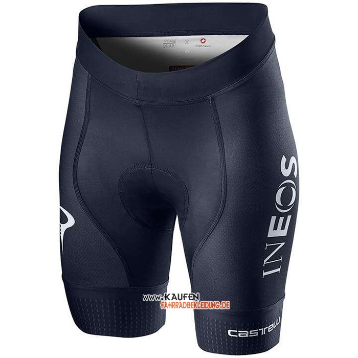 Frau Ineos Grenadiers Kurzarmtrikot 2020 und Kurze Tragerhose Rot Tief Blau